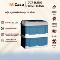 Thùng Gấp Gọn 45 Lít Đa Năng Cao Cấp Có Nắp Đậy Lớn, Hộp Đựng Đồ, Quần Áo, Đồ Chơi, Sách vở