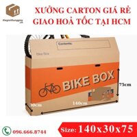 Thùng giấy trơn siêu to đựng xe đạp bike box 140x30x75 cm, đựng màn hình led tivi siêu mỏng