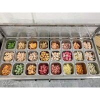 Thùng giữ lạnh cá viên chiên, topping, chè 24 khay 1/6