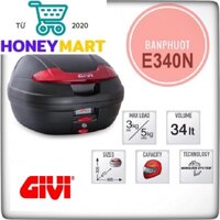 Thùng Givi E340N Vision Công Nghệ Monolock Gắn Sau Xe Máy Motor Tay ga Kèm Đế Đệm Màu Đen– HONEYMART