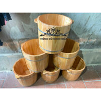 Thùng gỗ đựng nước, xô chậu xách nước bằng gỗ