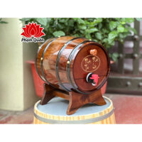 Thùng gỗ đựng rượu vang 5lit, bom đựng rượu vang gỗ thông kèm túi đựng