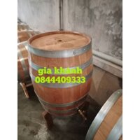 thùng gỗ sồi ngâm ủ rượu 100 lít dáng đứng