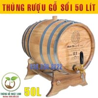 THÙNG GỖ SỒI NGÂM Ủ RƯỢU 50 LÍT