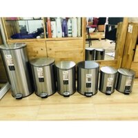 Thùng inox đựng rác 5-8-12-20-30 lít, thùng inox đựng rác gia đình, văn phòng khách, sạn cao cấp mẫu mới 2022