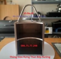 Thùng inox đựng than bếp nướng, giỏ đựng xô than bếp nướng tại bàn