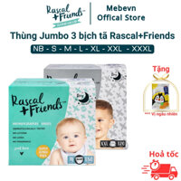 Thùng Jumbo 3 bỉm rascal friend, tã rascal and friend NewZealand, tã rascal and friends chính hãng