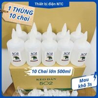 Thùng keo 502 con voi loại chai 200ml 500ml loại tốt, keo dán sắt dính chắc chắn