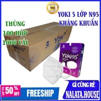 Thùng Khẩu Trang 5 Lớp Yoki N95 Kháng Khuẩn Lọc Bụi Mịn 100 Hộp 1000 Cái
