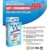 [THÙNG] KHẨU TRANG WAKAMONO DIỆT 99% VIRUS NCOV (4 LỚP, HỘP 10 CÁI) - 170 HỘP/THÙNG