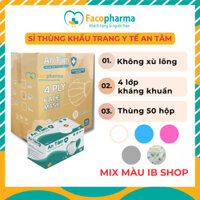 Thùng khẩu trang y tế An Tâm giá sỉ kháng khuẩn chống tia uv không xù lông nhiều màu thùng 50 hộp x50ATKTL1O