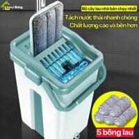 Thùng lau nhà, bộ lau sàn nhà, cây lau PIKUP mini kèm bông lau siêu bền thấm hút nhanh dễ dàng