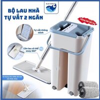 Thùng Lau Nhà Tự Vắt, Cây Lau Nhà 360 Độ Tự Vắt Kèm Thùng Lau 2 Ngăn Và 2 Bông Lau