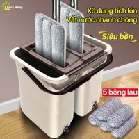Thùng lau sàn tự vắt DION, xô lau nhà, cây lau nhà, xô lau sàn, bộ lau sàn kèm bông lau thay thế
