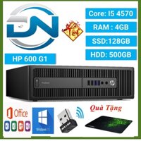 THÙNG MÁY TÍNH ĐỒNG BỘ ĐỂ BÀN HP 600G1-400G1 (Core I5 4570-Ram4GB-SSD 128GB+HDD 500GB)-Tặng USB THU WIFI VÀ BÀN DI CHUỘT