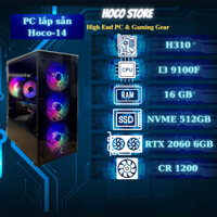 Thùng máy tính PC Gaming và Làm Việc Hoco-14, Core i3 9100F, VGA 1060/1660S/2060, 16GB Ram, SSD 500GB