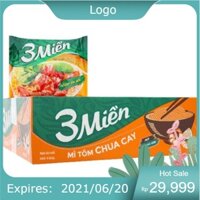 Thùng Mì 3 miền tôm chua cay 30 gói