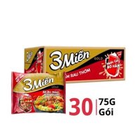 Thùng mì bò hầm rau thơm Gold 3 Miền gói 75g (30 Gói)