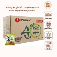 Thùng mì chay Nongshim Soon Veggie Ramyun 40 gói 112gram nhập khẩu Hàn Quốc