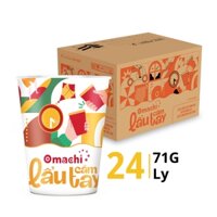 Thùng mì lẩu cầm tay tomyum hải sản Omachi ly 71g (24 Ly)