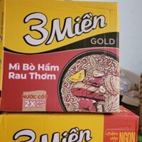 Thùng mì tôm 3 miền bò hầm rau thơm, tôm chua cay 30 gói