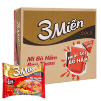 thùng mì tôm  3 miền gold bò hầm rau thơm 30 gói