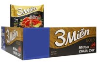 Thùng mì tôm chua cay 3 Miền Gold Ăn liền gói 75g (30 gói)