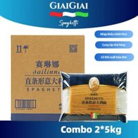 Thùng Mì Ý Spaghetti 5Kg, Mì Ý Sợi Tròn Thơm Ngon Làm Từ Lúa Mạch, Không Biến Đổi Gen, Date Xa