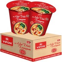Thùng mỳ ly VIFON vị lẩu Thái Tomyum chua cay siêu ngon, siêu tiện lợi (24 ly)