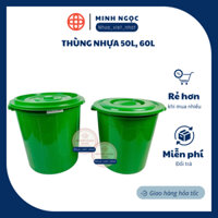 Thùng nhựa 50L, 60L đựng gạo, cắm hoa, đựng nước, nuôi cá, trồng rau - Phi nhựa công nghiệp size lớn GLCC 9106-1