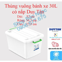 Thùng nhựa bánh xe đựng đồ Duy Tân 30L chọn màu quai