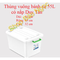 Thùng nhựa bánh xe đựng đồ Duy Tân 55L chọn màu quai