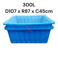 thùng nhựa chữ nhật 300l chịu được mưa nắng, nước mặn, nước phèn, nhựa LLDPE nguyên sinh