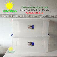 Thùng Nhựa Chữ Nhật 90L Duy Tân- Trong Suốt, Đựng Đồ