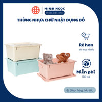 Thùng nhựa chữ nhật đựng đồ có bánh xe Việt Nhật, thùng nhựa đồ chơi 5328 (54x38x24cm)