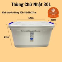 Thùng nhựa có nắp đựng đồ có bánh xe Việt Nhật. 30l: 52 x 32 x 27 (cm)/ 55l: 60,5 x 42,5 x 31,5 cm)  tiện ích