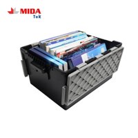 Thùng nhựa có nắp MIDATEK Đen - Xám