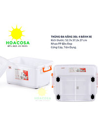 Thùng Nhựa Đa Năng 30 Lít (30L) Cứng Cáp, Bền Lâu Đồ Gia Dụng Hoacosa.