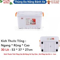 🌱Thùng Nhựa Đa Năng Có Bánh Xe 30 Lít - Nhựa Hiệp Thành- Cứng Cáp, Tiện Dụng🌱 Tổng Kho Sài Gòn 1 🌱