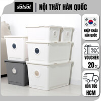 Thùng Nhựa Đựng Đồ 24L, 52L, 72L, 100L, 120L Thùng Đựng Đồ Đa Năng Có Nắp Đựng Đồ Chơi 2 Màu Phong Cách Hàn Quốc SOI SOI