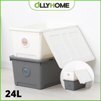 Thùng Nhựa Đựng Đồ 24L, Thùng Đựng Đồ Đa Năng Có Nắp Đựng Đồ Chơi Trẻ Em 2 Màu Phong Cách Hàn Quốc Ollyhome ST20