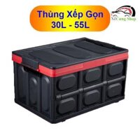 Thùng nhựa đựng đồ cho cốp xe ô tô có thể gấp xếp gọn có chốt gài  30L  55L  túi chống nước - Loại 55 Lít