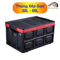 Thùng nhựa đựng đồ cho cốp xe ô tô có thể gấp xếp gọn có chốt gài  30L  55L  túi chống nước - Loại 55 Lít