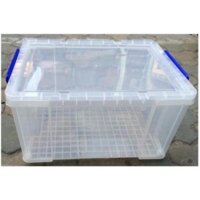Thùng nhựa đựng đồ chữ nhật trong suốt Việt Nhật, đựng bát đĩa, bảo quản đồ, dung tích 75L 85L 90L