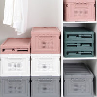 Thùng Nhựa Đựng Đồ Gấp Gọn Tiện Lợi, Có Nắp Đậy Kín Gấp Gọn Thông Minh 35L Thùng Đựng Đồ Cốp Sau Ô Tô, Đồ Chơi Đa Năng S