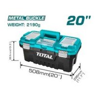 THÙNG NHỰA ĐỰNG ĐỒ NGHỀ TOTAL 20 INCH MÓC KHÓA KIM LOẠI TPBX0202