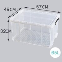 Thùng nhựa đựng đồ trong suốt 65L thương hiệu Việt Nhật nhựa PP nguyên sinh chuyên dụng đựng thực phẩm, ngăn mùi.