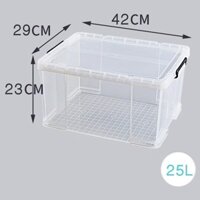 Thùng nhựa đựng đồ trong suốt 25L thương hiệu Việt Nhật nhựa PP nguyên sinh chuyên dụng đựng thực phẩm, ngăn mùi.