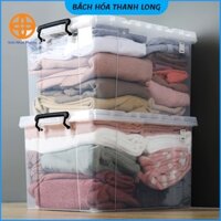 Thùng nhựa đựng đồ Việt Nhật cỡ lớn, thùng nhựa đựng quần áo trong suốt, siêu bền, sắp xếp đồ đạc 65l