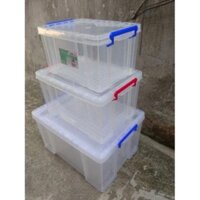 Thùng nhựa đựng quần áo trong suốt, siêu bền, sắp xếp đồ đạc 65Lit Việt Nhật 5372